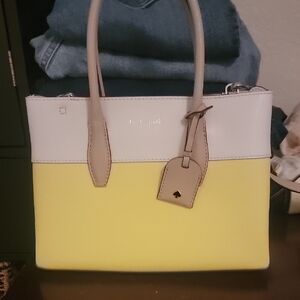 Kate Spade Two-Tone Yellow and Cream Satchel